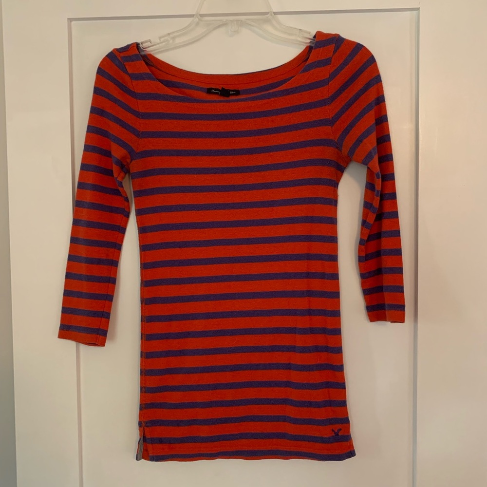 Orange and purple 3/4 length shirt